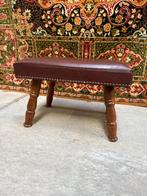 Voetbankje - Hout, Leder