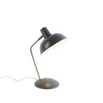 Retro tafellamp grijs met brons - Milou, Minder dan 50 cm, Nieuw, Overige materialen, Modern