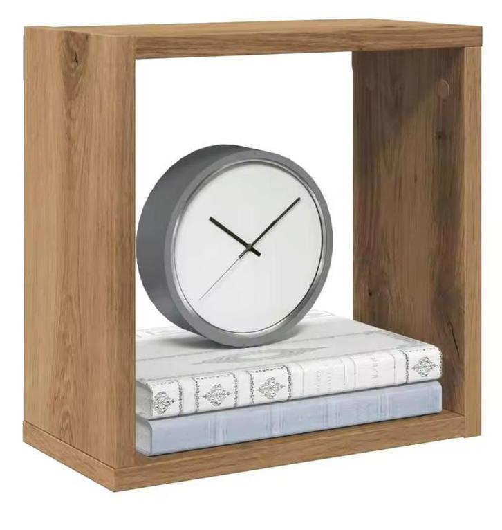 Set van 6 Kubus Wandplanken – Ambachtelijk Eiken, Huis en Inrichting, Kasten | Boekenkasten, Nieuw, Verzenden