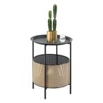 Bijzettafel Beaumont rond 45xØ35 cm zwart en zandkleurig, Huis en Inrichting, Verzenden, Nieuw