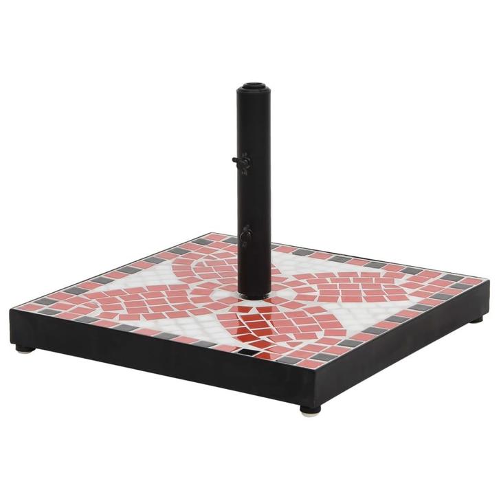 vidaXL Parasolvoet vierkant 12 kg terracottakleurig wit, Tuin en Terras, Parasols, Parasolvoet, Nieuw, Verzenden