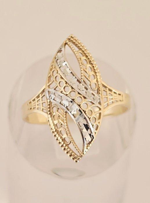 Zonder Minimumprijs - Ring - 14 karaat Geel goud, Witgoud -, Sieraden, Tassen en Uiterlijk, Ringen