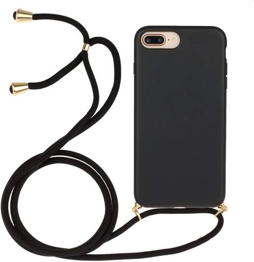 iPhone 7 Plus / 8 Plus Crossbody TPU Hoesje met Koord Zwart, Telecommunicatie, Mobiele telefoons | Hoesjes en Frontjes | Apple iPhone