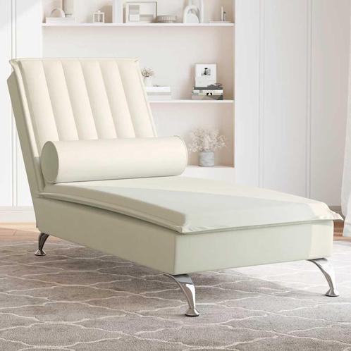 vidaXL Massage chaise longue met bolster fluweel roze, Huis en Inrichting, Banken | Sofa's en Chaises Longues, Nieuw, Verzenden