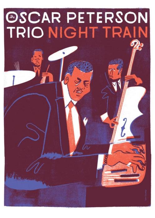 Posters - Poster Peterson, Oscar (Trio) - Night Train, Verzamelen, Muziek, Artiesten en Beroemdheden, Zo goed als nieuw, Verzenden
