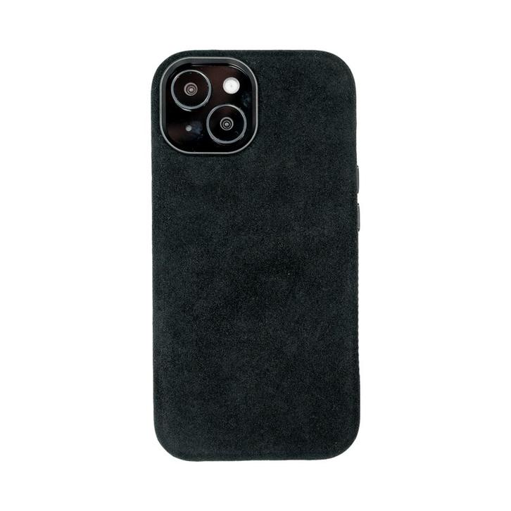 iPhone 15 - Alcantara Case | Carbon Black, Telecommunicatie, Mobiele telefoons | Hoesjes en Frontjes | Apple iPhone, Nieuw, Hoesje of Tasje