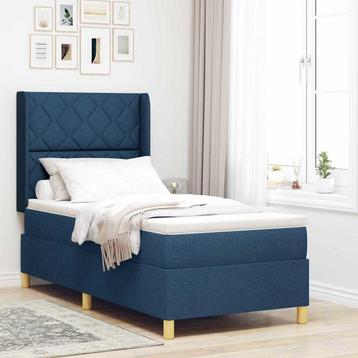 vidaXL Boxspring bed met matras Blauw 90 x 190 cm Stof beschikbaar voor biedingen