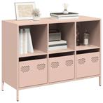 vidaXL Dressoir 101,5x39x73,5 cm koudgewalst staal roze, Verzenden, Nieuw, Metaal