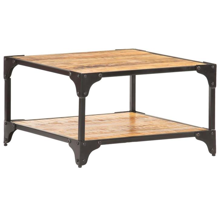 vidaXL Salontafel 60x60x35 cm massief mangohout, Huis en Inrichting, Tafels | Salontafels, 50 tot 100 cm, Nieuw, Metaal, Minder dan 50 cm