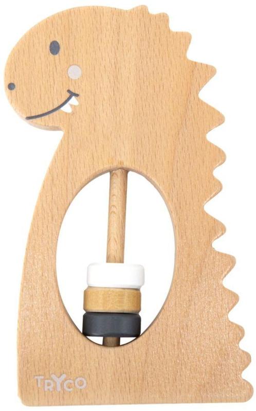 Tryco Dino Houten Rammelaar TR-353006, Kinderen en Baby's, Speelgoed | Babyspeelgoed, Nieuw, Verzenden