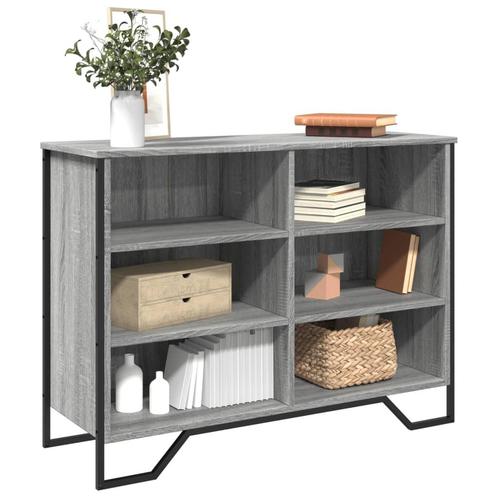 vidaXL Dressoir 101x35,5x74,5cm bewerkt hout grijs sonoma, Huis en Inrichting, Kasten | Dressoirs, 25 tot 50 cm, Nieuw, 100 tot 150 cm