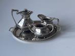 Koffieservies (4) - Zilver - 4 delig miniatuur, Antiek en Kunst