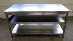 RVS Tafel, Werktafel met 2 schappen, B160 x D70 x H88cm, Zakelijke goederen, Horeca | Keukenapparatuur, Gebruikt