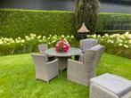 Prachtige loungeset met ronde tafel, Tuin en Terras, 5 zitplaatsen, Rotan, Bank, Zo goed als nieuw