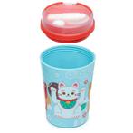 Lunchpot Duurzaam Gelukskatten Met Spork BPA Vrij - Blauw -, Ophalen of Verzenden, Nieuw