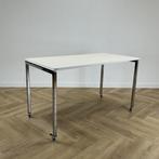 Wiesner-Hager verrijdbare klaptafel 140x70 cm, wit - chroom, Ophalen of Verzenden, Gebruikt, Bureau