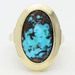 Zonder Minimumprijs - Ring - 14 karaat Geel goud Turquoise, Nieuw