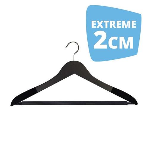 Hanger black Helena 44 cm Flock Extreme 2cm Dik met bar, Zakelijke goederen, Kantoor en Winkelinrichting | Winkel en Inventaris