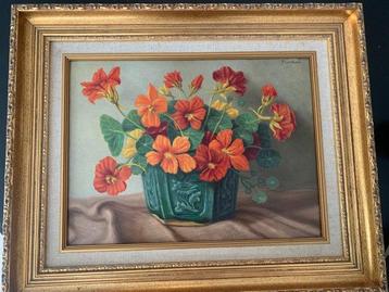 T.van Buul (XX) - Klassiek schilderij Oost-Indische Kers in beschikbaar voor biedingen