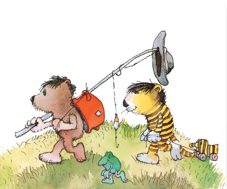 Kunstdruk Janosch - Unterwegs 58x48cm, Huis en Inrichting, Woonaccessoires | Schilderijen, Tekeningen en Foto's, Nieuw, Verzenden