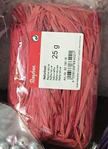Raffia Natuurraffia Roze 25 gram, Hobby en Vrije tijd, Knutselen, Nieuw, Ophalen of Verzenden