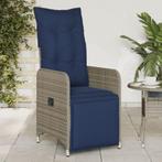 vidaXL Tuinstoel verstelbaar met kussens poly rattan grijs, Tuin en Terras, Tuinstoelen, Verzenden, Nieuw, Rotan