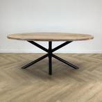 eetkamertafel ovaal 180x100 cm,  mangohout - zwart, Huis en Inrichting, Ophalen of Verzenden, Gebruikt
