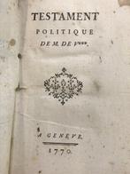 [Voltaire] - Testament politique de M. de V*** - 1770, Antiek en Kunst, Antiek | Boeken en Bijbels