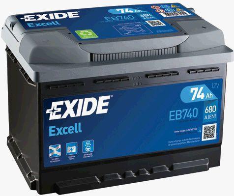 Exide EB740 Accu 74AH Batterij 680A 12V VOLKSWAGEN TRANSP..., Auto-onderdelen, Accu's en Toebehoren, Nieuw, Ophalen of Verzenden