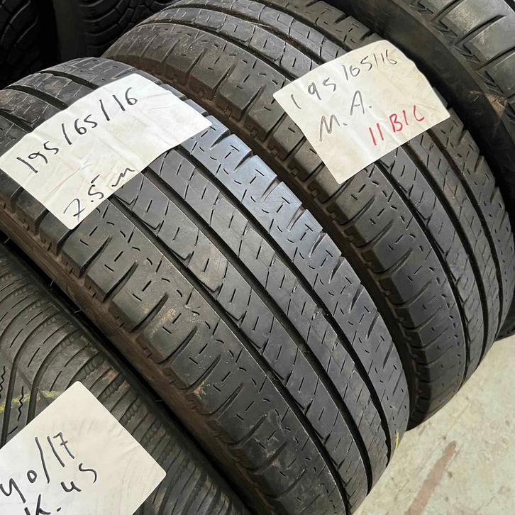 2 x Michelin 195-65-16 C Zomerbanden 7,5mm, Auto-onderdelen, Banden en Velgen, 16 inch, Zomerbanden, 195 mm, Bestelwagen, Gebruikt