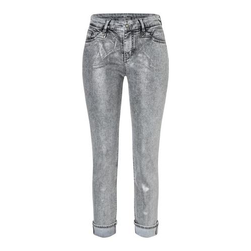 MAC • zilver coated Rich Slim jeans • 36, Kleding | Dames, Broeken en Pantalons, Nieuw, Maat 36 (S), Verzenden