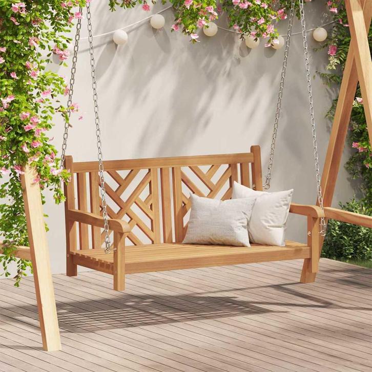 vidaXL Schommelbank Anders Bruin 114 x 60 x 64 cm Massief, Tuin en Terras, Tuinbanken, Nieuw, Verzenden