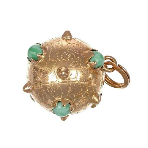 Hanger - 18 karaat Geel goud - 1.08ct. tw. Turquoise, Sieraden, Tassen en Uiterlijk, Antieke sieraden