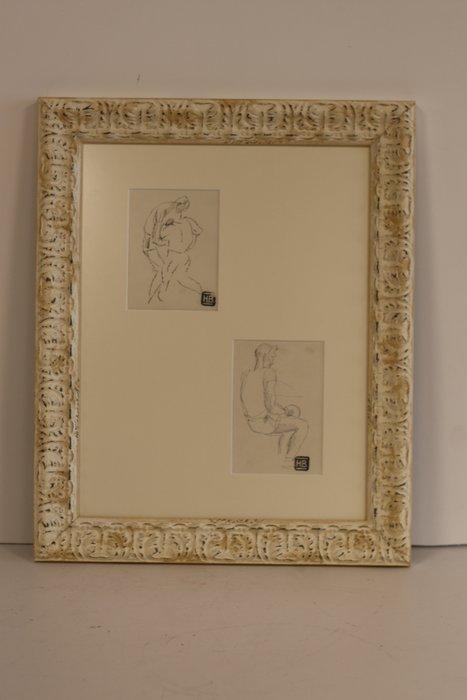 Herman Bieling (1887-1964.) - Boksers jaren 30, klompenmaker, Antiek en Kunst, Kunst | Schilderijen | Klassiek