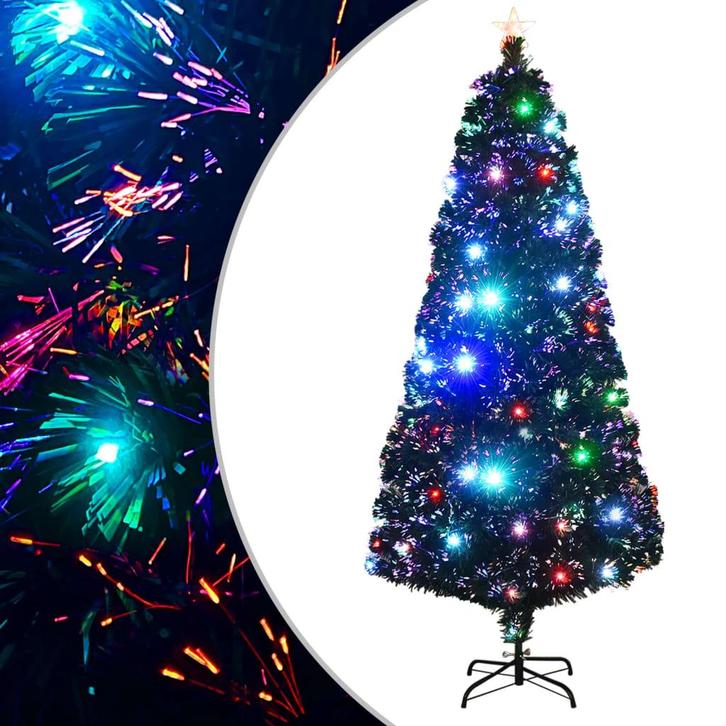 vidaXL Voorverlichte kerstboom met standaard en LED 180 cm, Diversen, Kerst, Nieuw, Verzenden