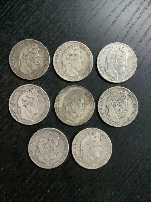 Frankrijk. Louis Philippe I. 5 Francs 1835/1838 (8 zilveren, Postzegels en Munten, Munten | Europa | Euromunten