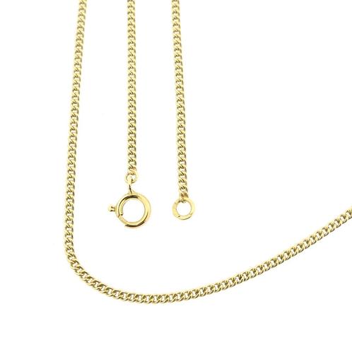 Gouden gourmet schakel ketting | 43 cm (schakelketting), Sieraden, Tassen en Uiterlijk, Kettingen, Overige kleuren, Gebruikt, Goud