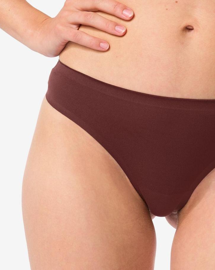 HEMA Damesstring second skin micro donkerbruin, Kleding | Dames, Ondergoed en Lingerie, Verzenden