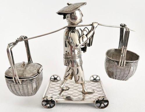 Miniatuur beeldje - Groot handgemaakt zeldzaam zilver, Antiek en Kunst, Antiek | Goud en Zilver