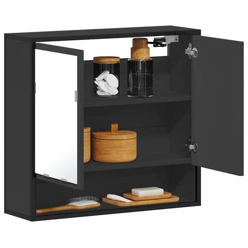 vidaXL Badkamerkast met spiegel 65x20x60 cm bewerkt hout, Huis en Inrichting, Tafels | Kaptafels, Nieuw, Verzenden