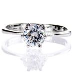 Zonder minimumprijs - Verlovingsring - 14 karaat Witgoud -, Sieraden, Tassen en Uiterlijk, Antieke sieraden