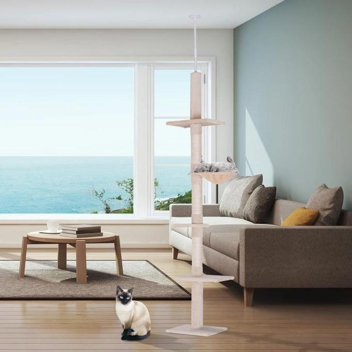 TRUUSK Krabpaal Plafond Verstelbaar - Met Sisalkolommen - Kl, Tuin en Terras, Palen, Balken en Planken, Nieuw, Verzenden