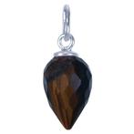 Zilveren Tijgeroog edelsteen facet geslepen kettinghanger, Sieraden, Tassen en Uiterlijk, Kettinghangers, Verzenden, Nieuw