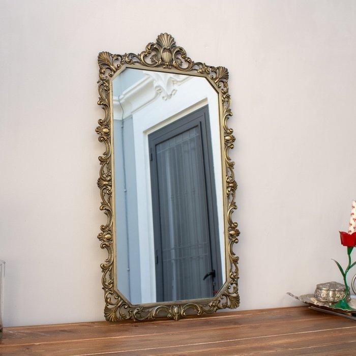 Spiegel- cimasa a Conghiglia - Messing, Glas - Versierd met, Antiek en Kunst, Curiosa en Brocante