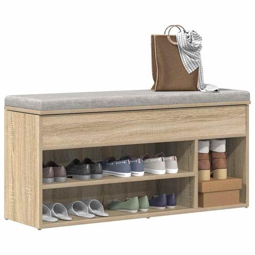 vidaXL Schoenenbank 102x30,5x45 cm bewerkt hout sonoma, Huis en Inrichting, Kasten | Schoenenrekken, Nieuw, Verzenden
