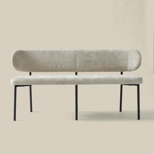 *WOONWINKEL* Eetkamerbank Beige Met Rugleuning 180 Cm, Huis en Inrichting, Banken | Bankstellen, Nieuw, Stof, Verzenden