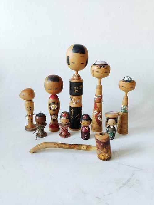 Kokeshi doll - Pop Kokeshi Dolls - Japan, Antiek en Kunst, Antiek | Speelgoed