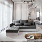 *SALE* Slaapbank met opbergruimte Kos | Grijs/Skai Wit €499, Huis en Inrichting, Banken | Bankstellen, Hout, 125 tot 150 cm, Verzenden