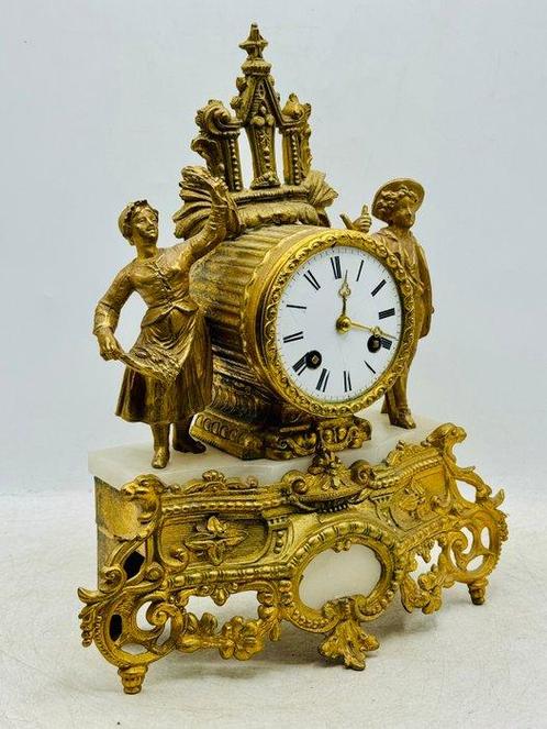 Klok Neoklassiek - Verguld brons - 1850-1900, Antiek en Kunst, Antiek | Klokken