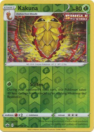 Kakuna 002/198 reverse holo Chilling Reign, Hobby en Vrije tijd, Verzamelkaartspellen | Pokémon, Losse kaart, Nieuw, Foil, Ophalen of Verzenden